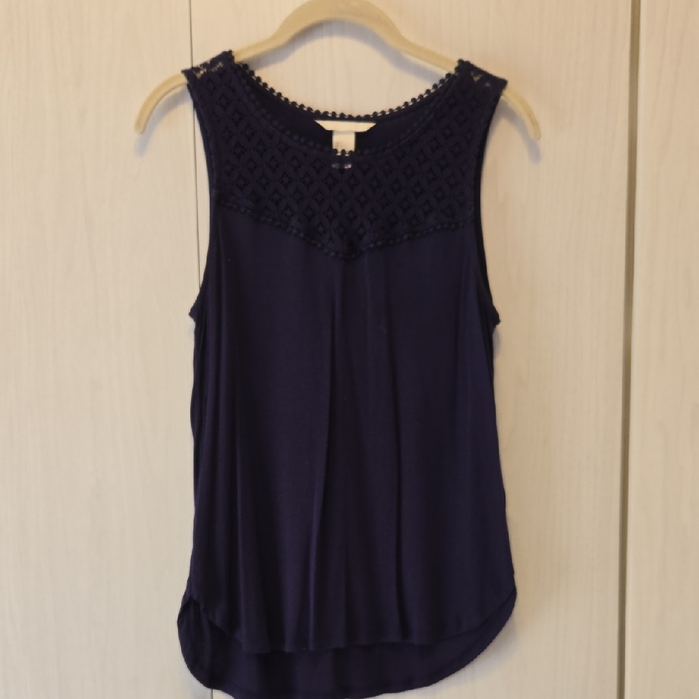 H&M Dark Blue Sleeveless Tank Top